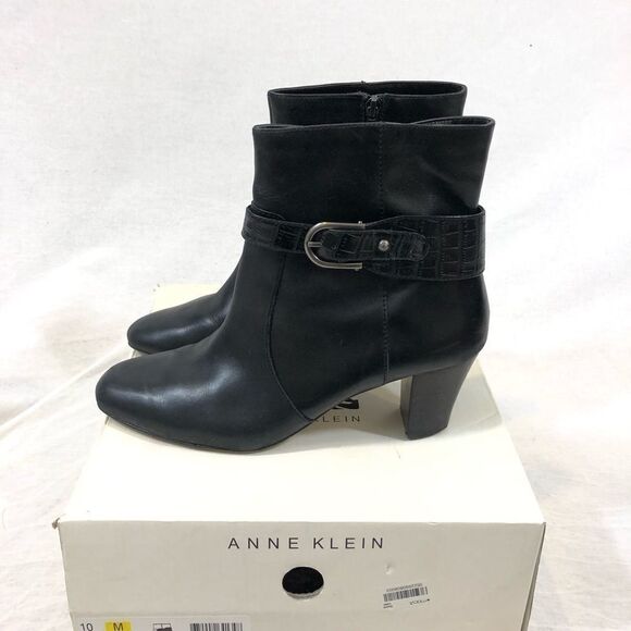Anne Klein Gansee Black Ankle Boots Size 10 - Picture 11 of 11